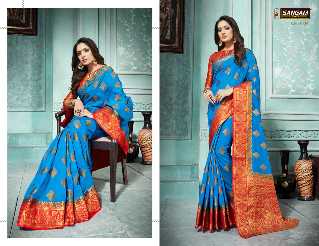 Sangam Presents Rosie Silk Nylon Silk Sarees