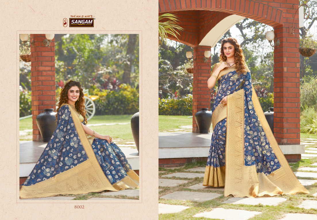 Sangam Presents Adrak Digital Printed Silk Sarees Collection