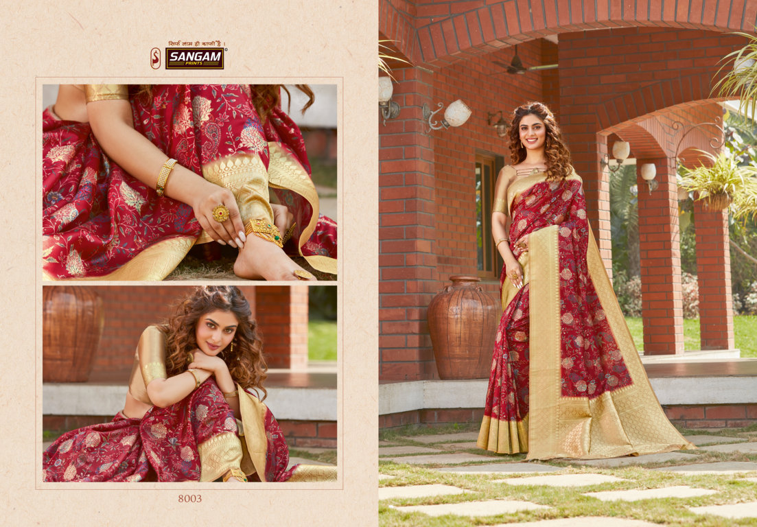 Sangam Presents Adrak Digital Printed Silk Sarees Collection