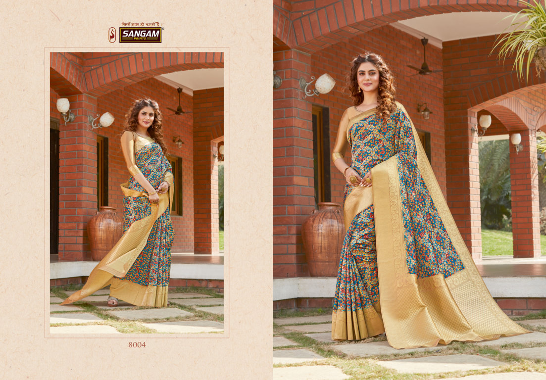 Sangam Presents Adrak Digital Printed Silk Sarees Collection