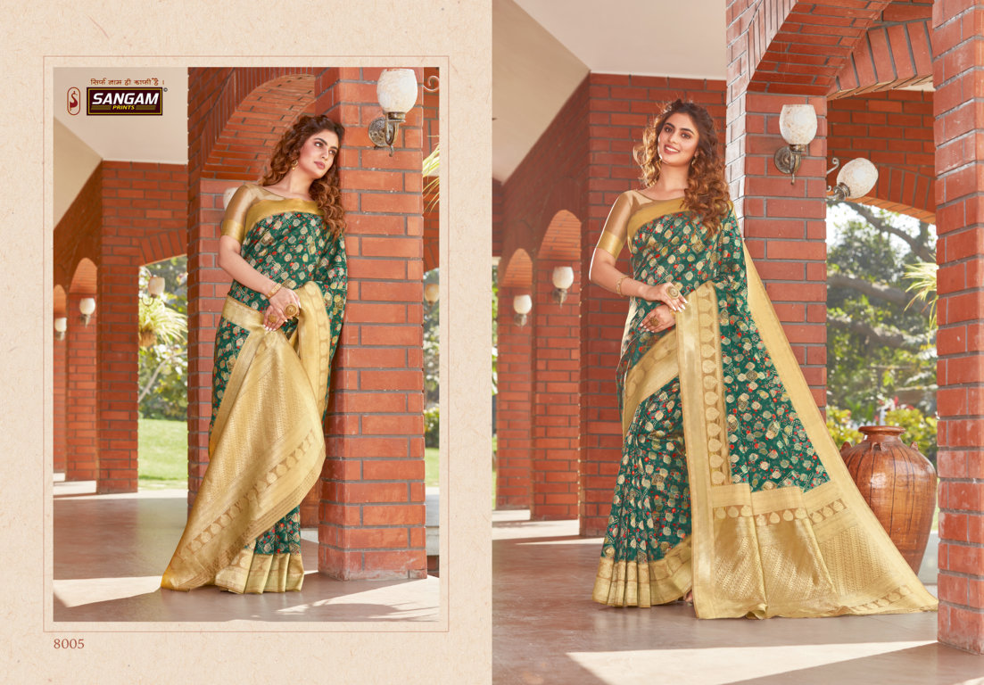 Sangam Presents Adrak Digital Printed Silk Sarees Collection