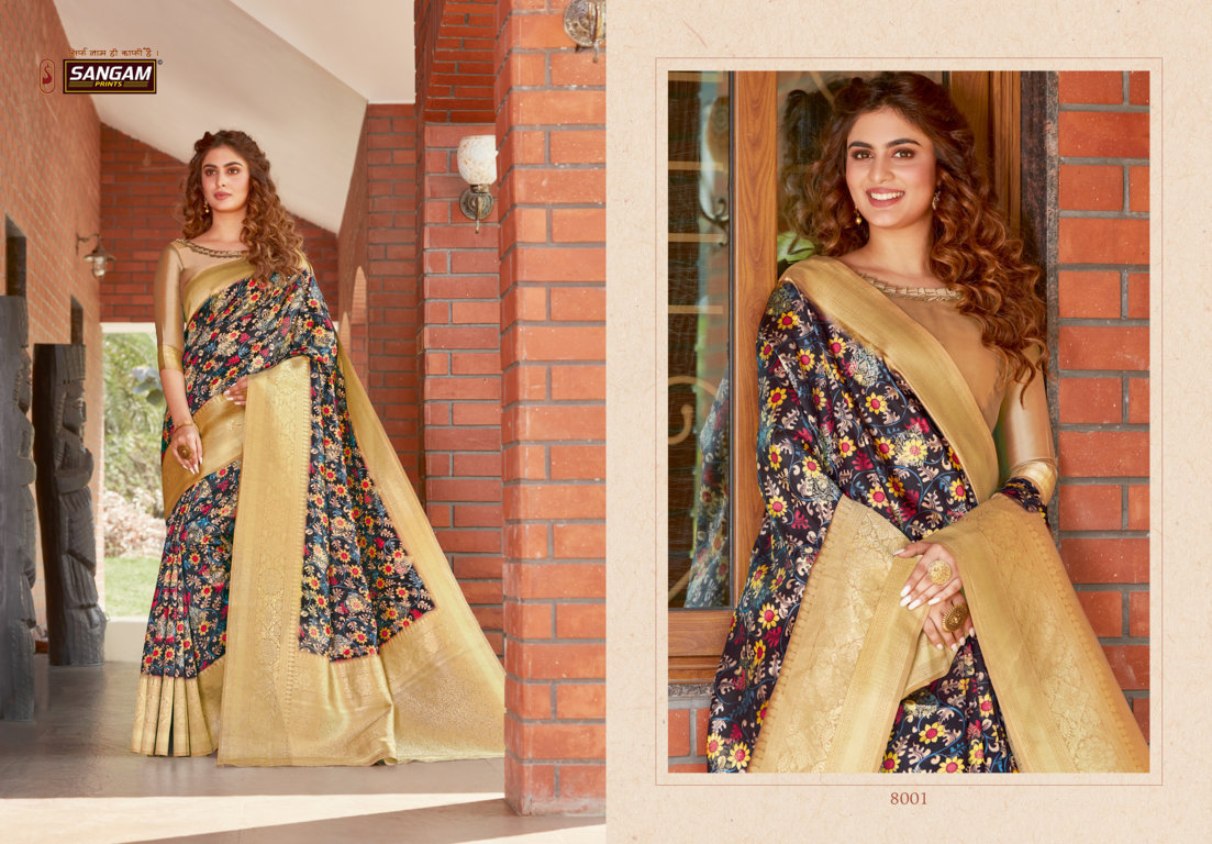 Sangam Presents Adrak Digital Printed Silk Sarees Collection