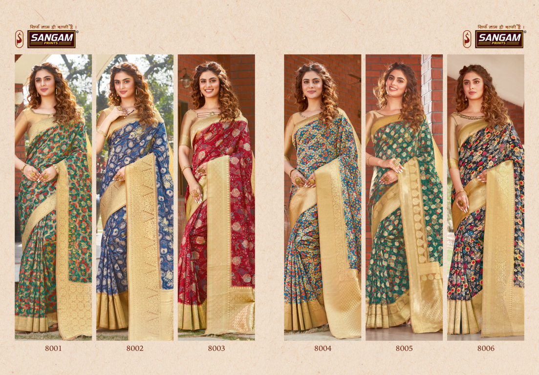 Sangam Presents Adrak Digital Printed Silk Sarees Collection