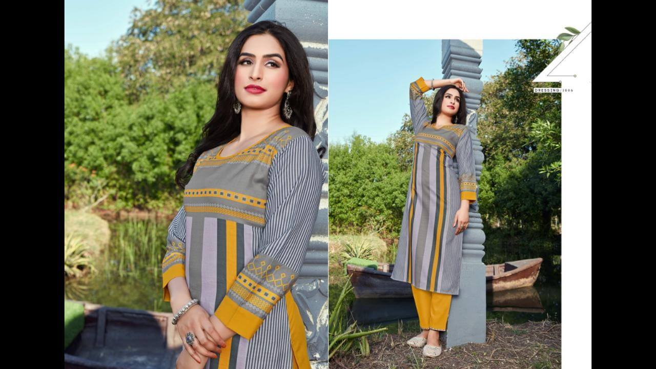 12angel Presents   Zuric  Casual Wear Kurti With Bottom