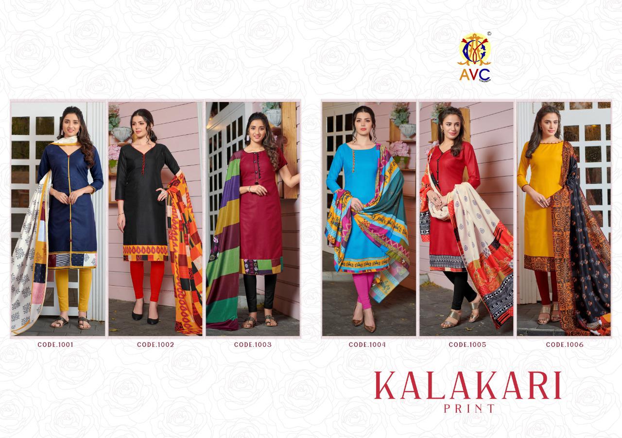 Avc Presents  Kalakari Print Casual Wear Dress Materials