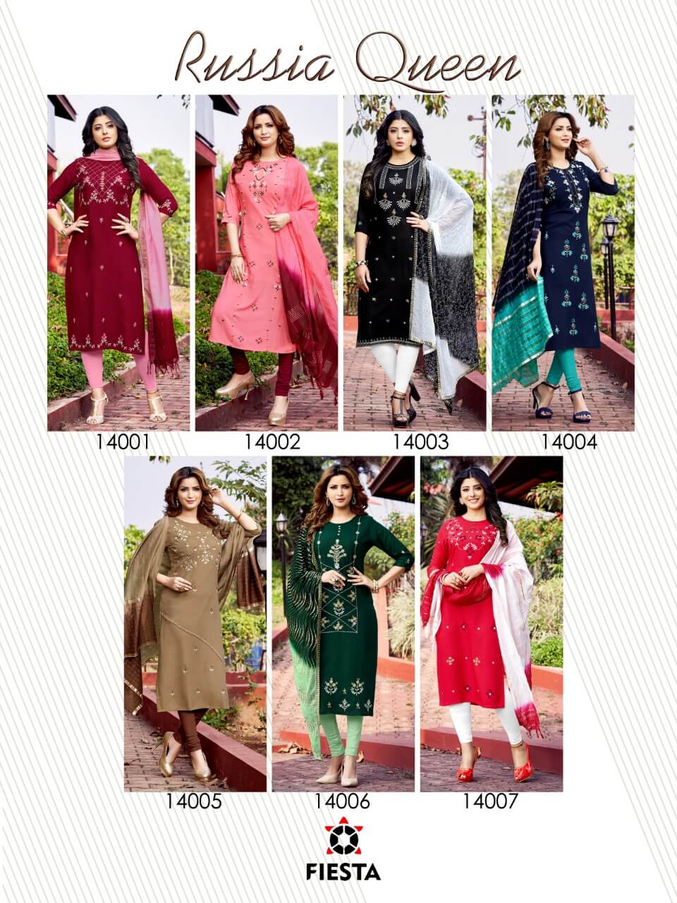 Fiesta Presents Russia Queen Kurti  With Dupatta  Collection