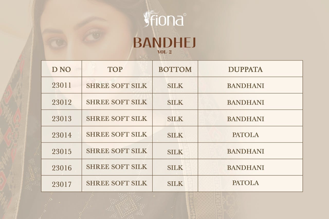 Fiona Presents  Bandhej  Vol  2 Designer Salwar Suits