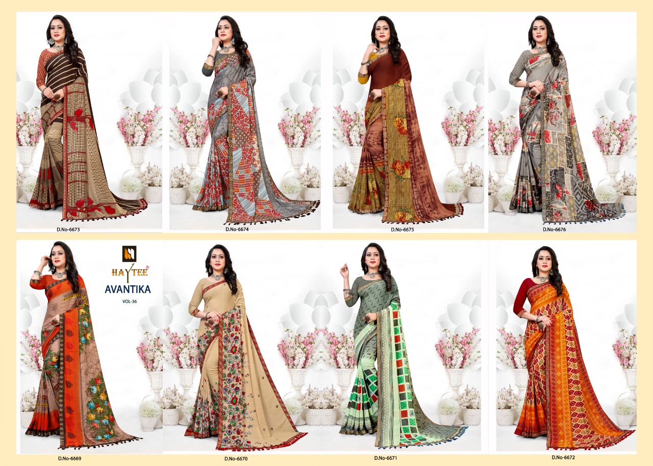 Haytee Presents Avantika  Vol 36  Printed Saree Collection