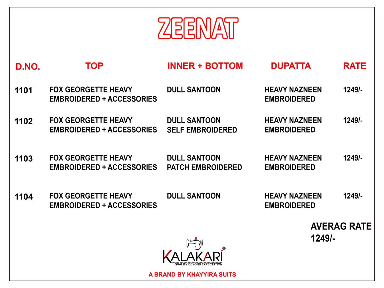 Kalakari Presents  Zeenat Pakistani Salwar Suits