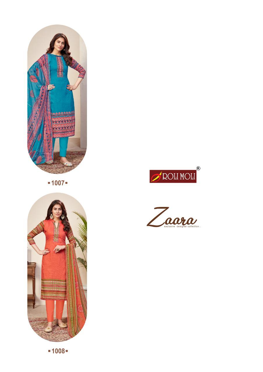 Roli Moli Presents  Zaara  Printed Designer Dress Material