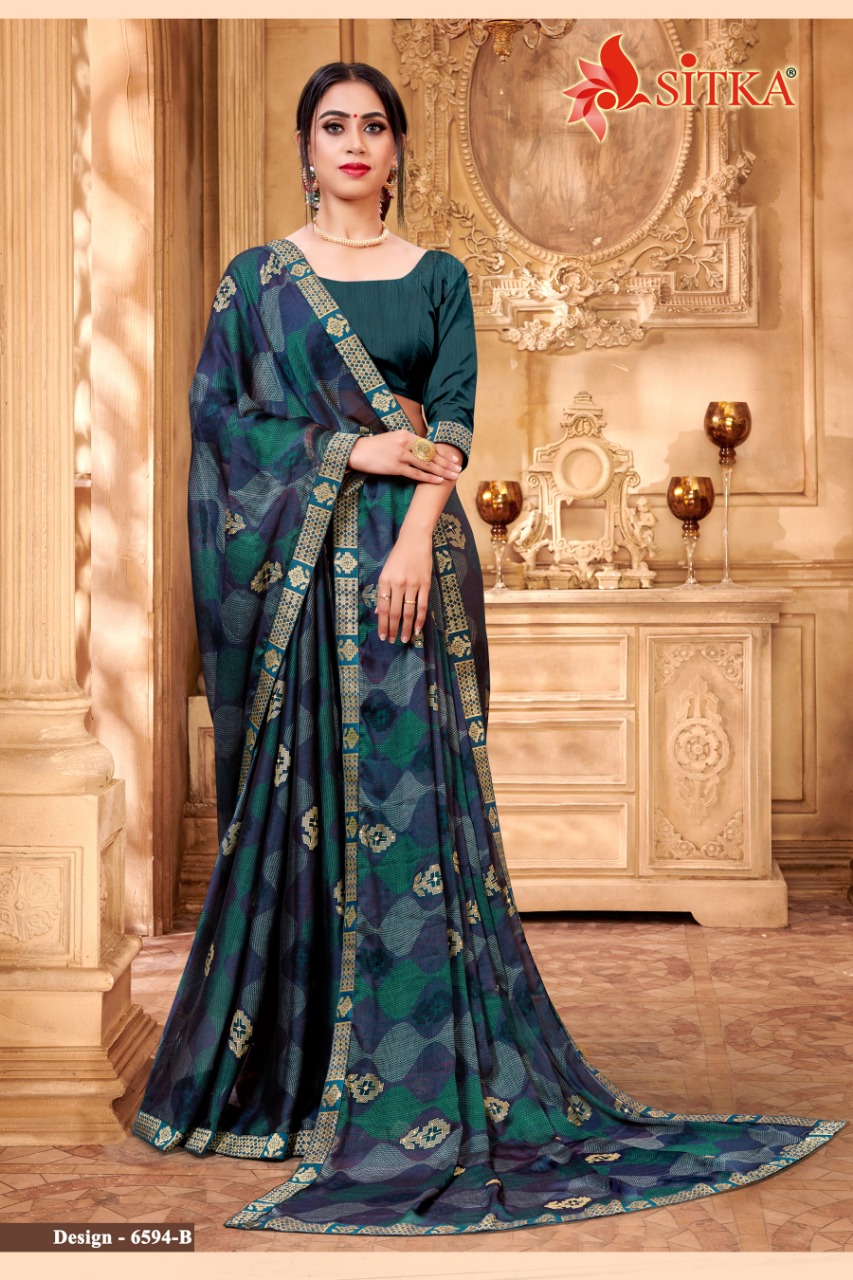 Sitka  Presents Minaj Black Printed Sarees Collection