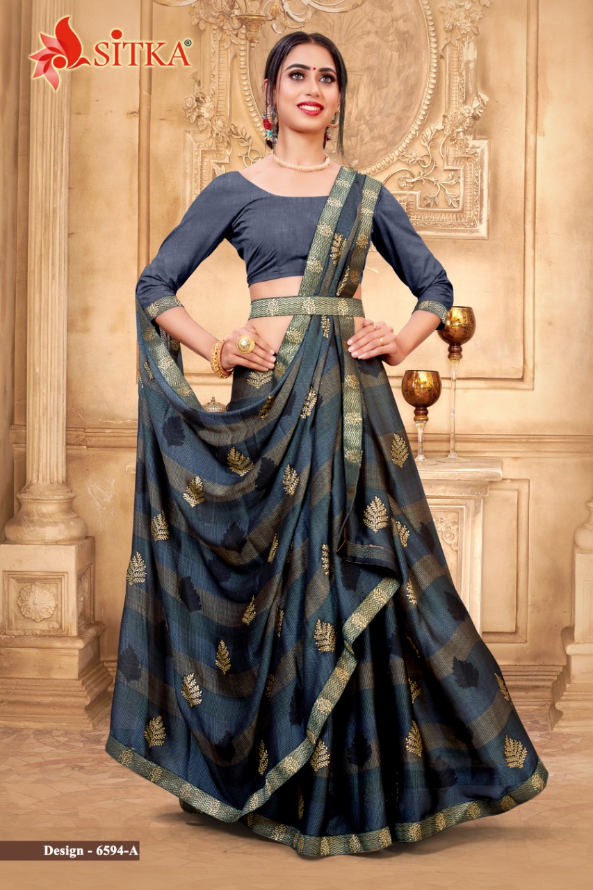 Sitka  Presents Minaj Black Printed Sarees Collection