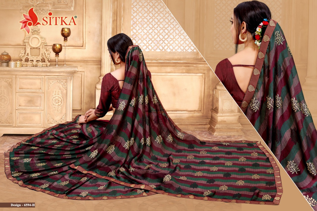 Sitka  Presents Minaj Black Printed Sarees Collection