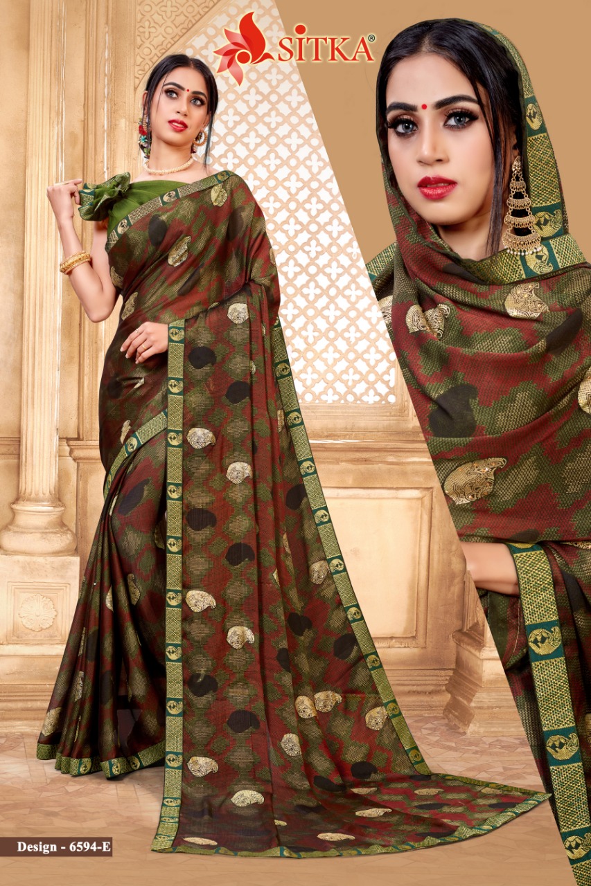 Sitka  Presents Minaj Black Printed Sarees Collection