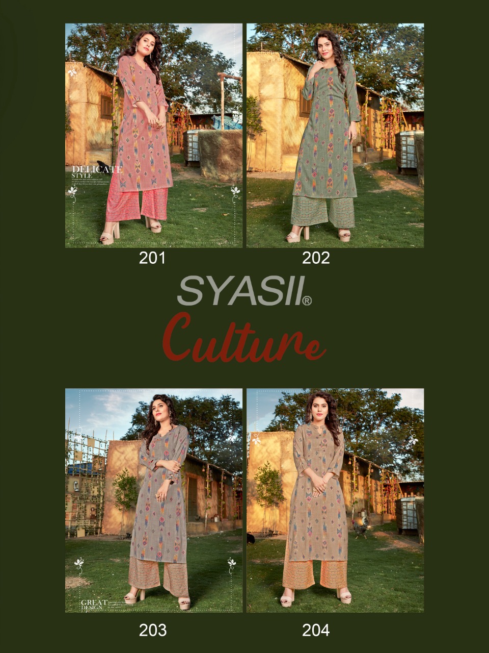 Syasii  Presents  Culture Vol 2 Kurti With Bottom Collection