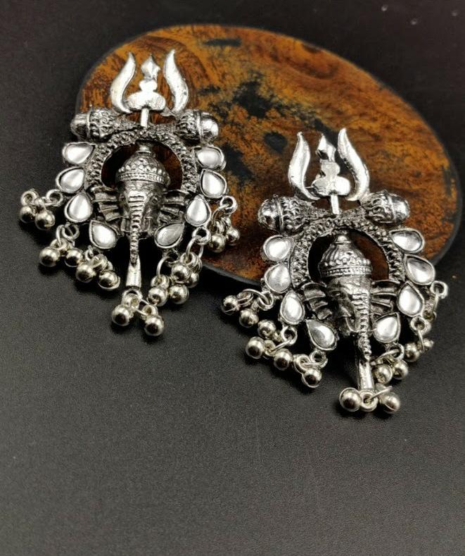 Ij Presents  Fashion Jewellery Oxidised Silver Ganesh