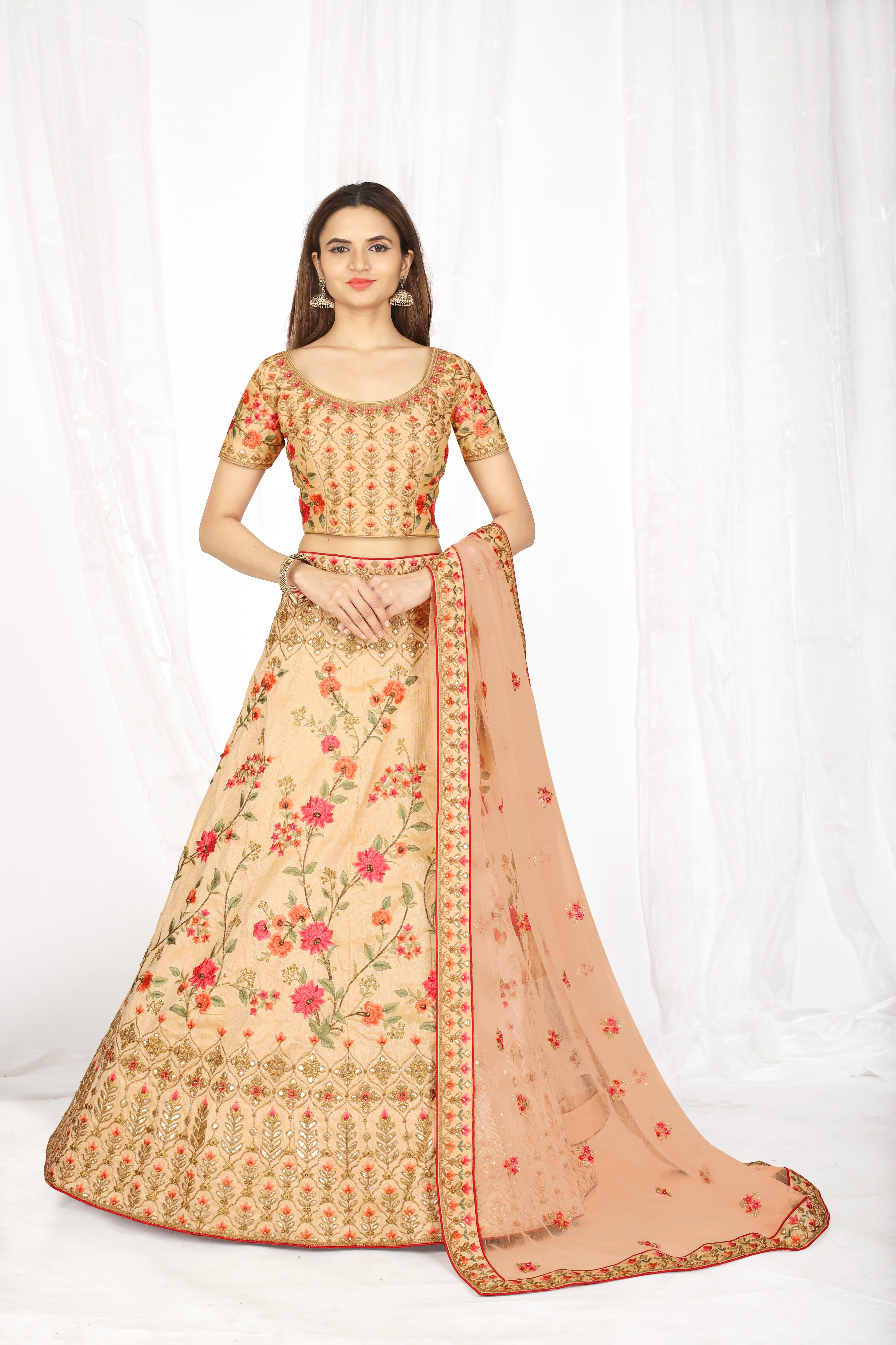 Best Peach Colour Bridal Lehenga Collection