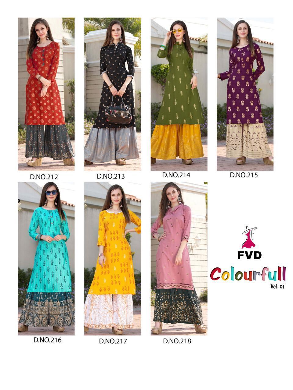 Fvd  New Launching  Colourfull  Vol  1 New Catalogue For Kurti With Sharara