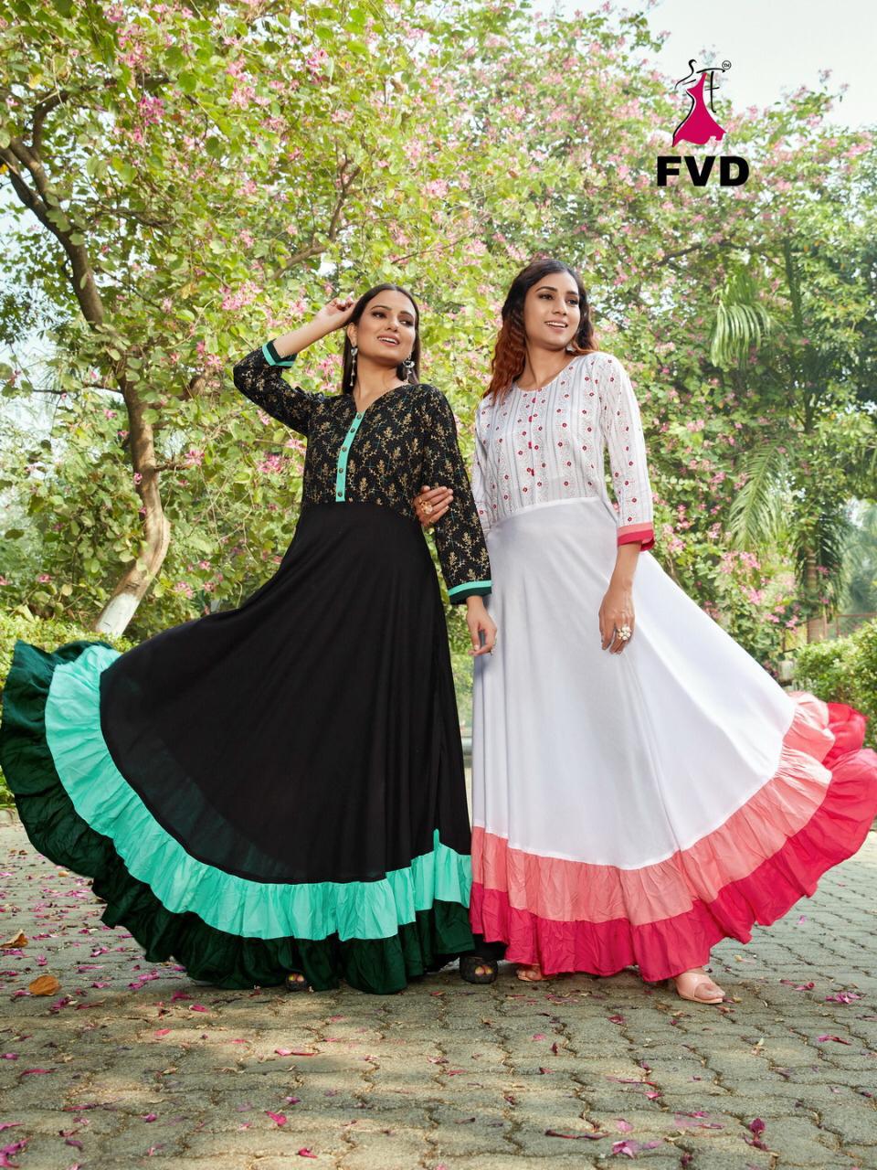 Fvd New Launching  London Dream  Vol 1 Rayon Printed Long Kurtis Collection