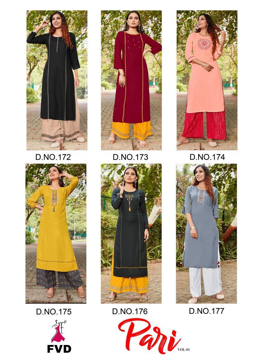 Fvd Presented Pari Vol 1 Designer Kurti With Bottom Collection