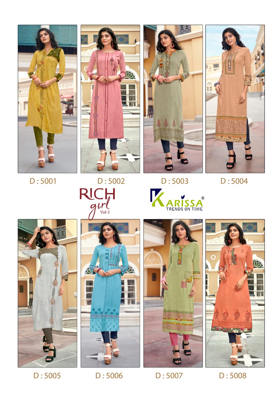 Karissa Presents Rich Girl Vol 5 Designer Kurtis Collection