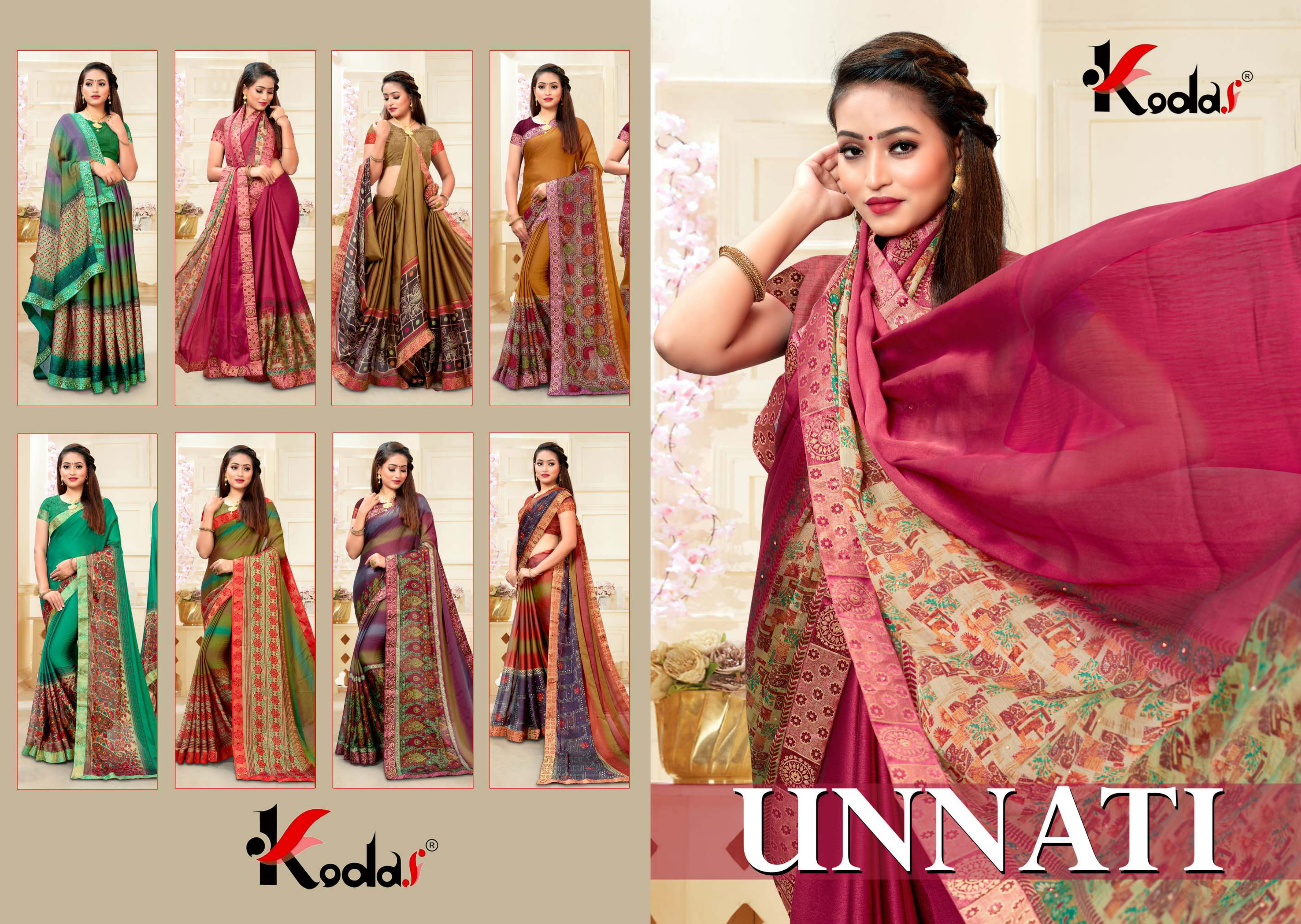 Kodas Presesnts Unnati Regular Wear Printed Sarees Collection