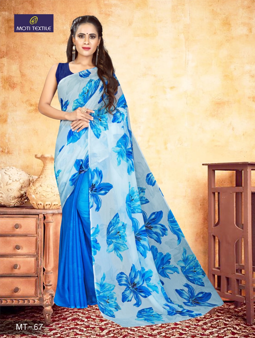 Moti Textile Presents Daizy Chiffon Digital Print Saree Collection