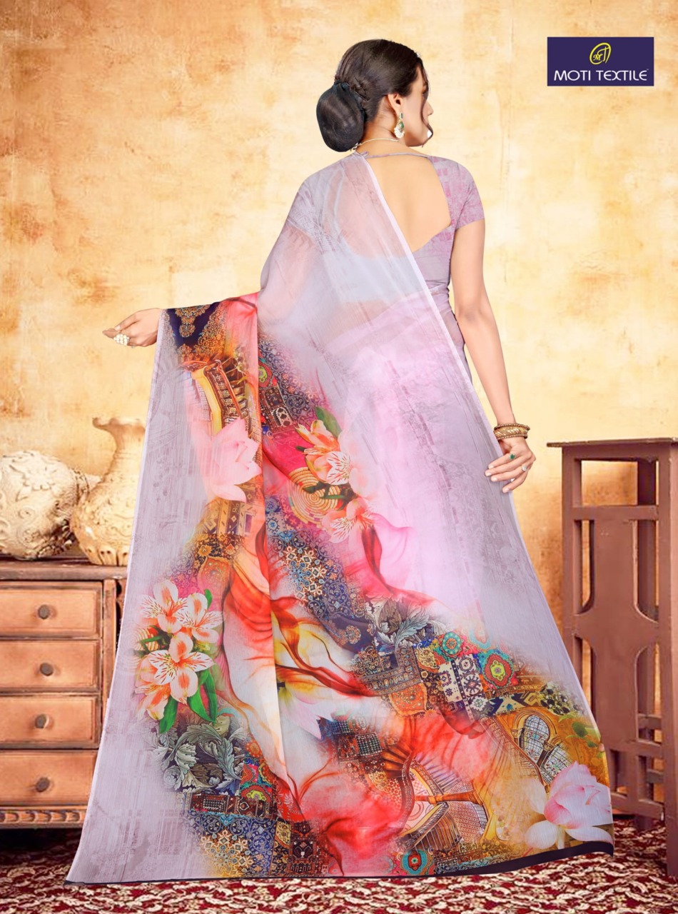 Moti Textile Presents Daizy Chiffon Digital Print Saree Collection