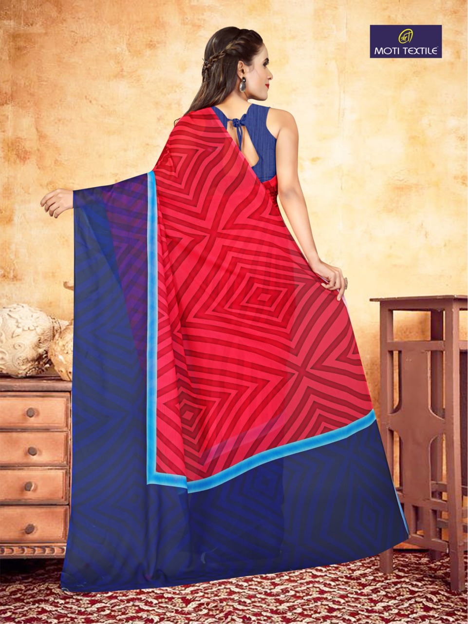 Moti Textile Presents Daizy Chiffon Digital Print Saree Collection