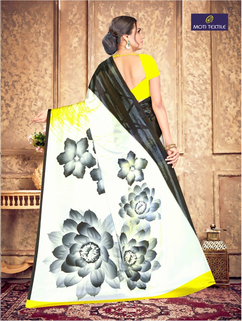 Moti Textile Presents Nayra  Silk Crepe Digital Print Saree Collection