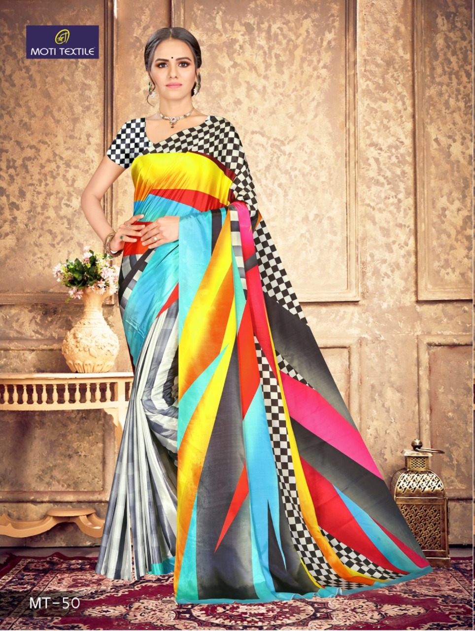 Moti Textile Presents Nayra  Silk Crepe Digital Print Saree Collection