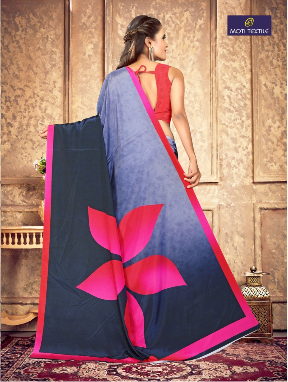 Moti Textile Presents Nayra  Silk Crepe Digital Print Saree Collection