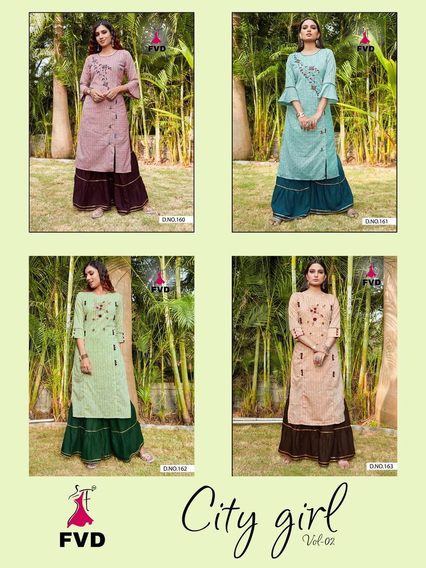 New Launched Fvd  By City Girl Vol 1 Designer Kurti With Sharara