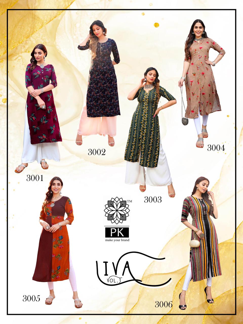 Pk Presents Liva  Vol 3 Casual Wear Printed Kurti Collection