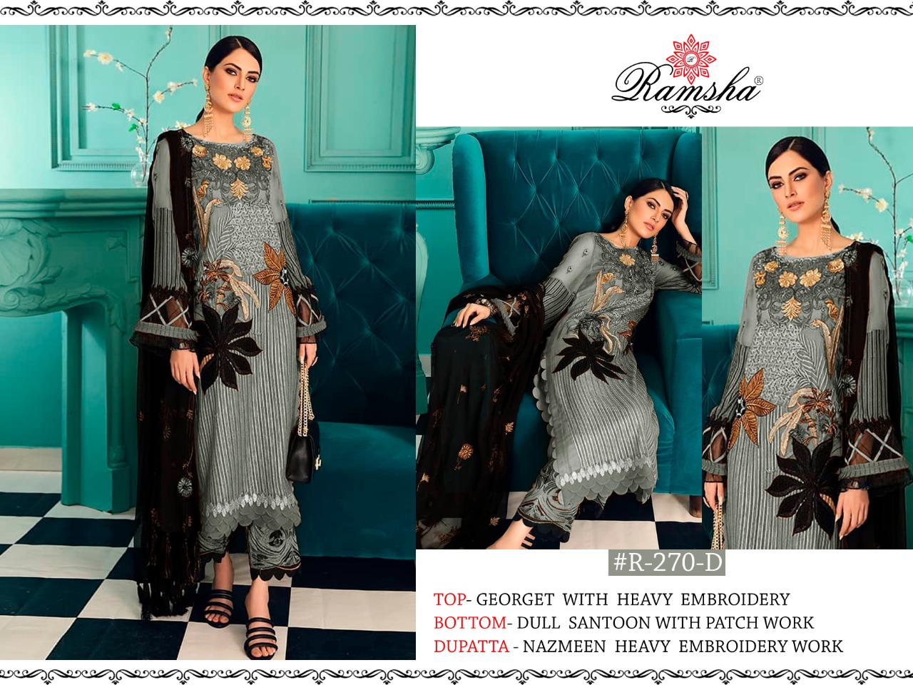 Ramsha R 270 Nx Heavy Embroidery Pakistani Salwar Suits Collection