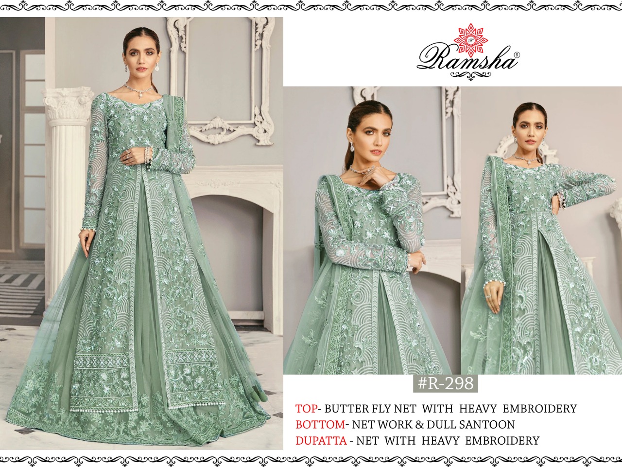 Ramsha Presents R 295 To 298 Pakistani Salwar Suits Collection