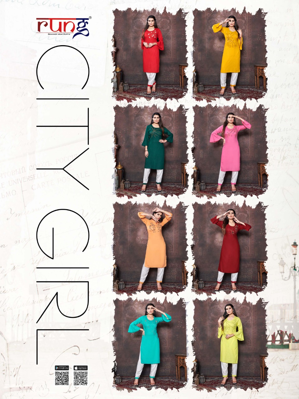 Rung Presents City Girl Casual Wear Kurti With Bottom Collection