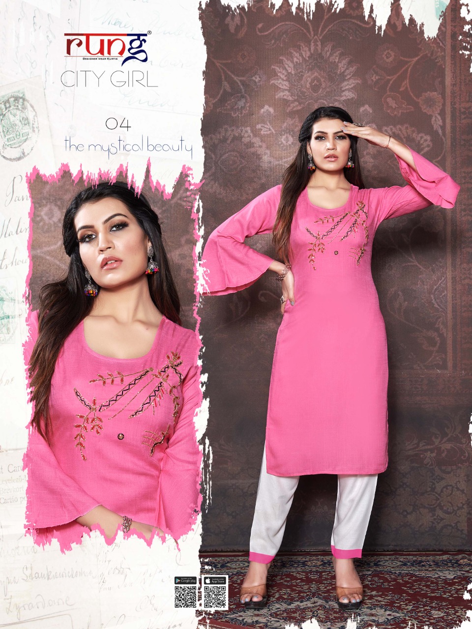 Rung Presents City Girl Casual Wear Kurti With Bottom Collection