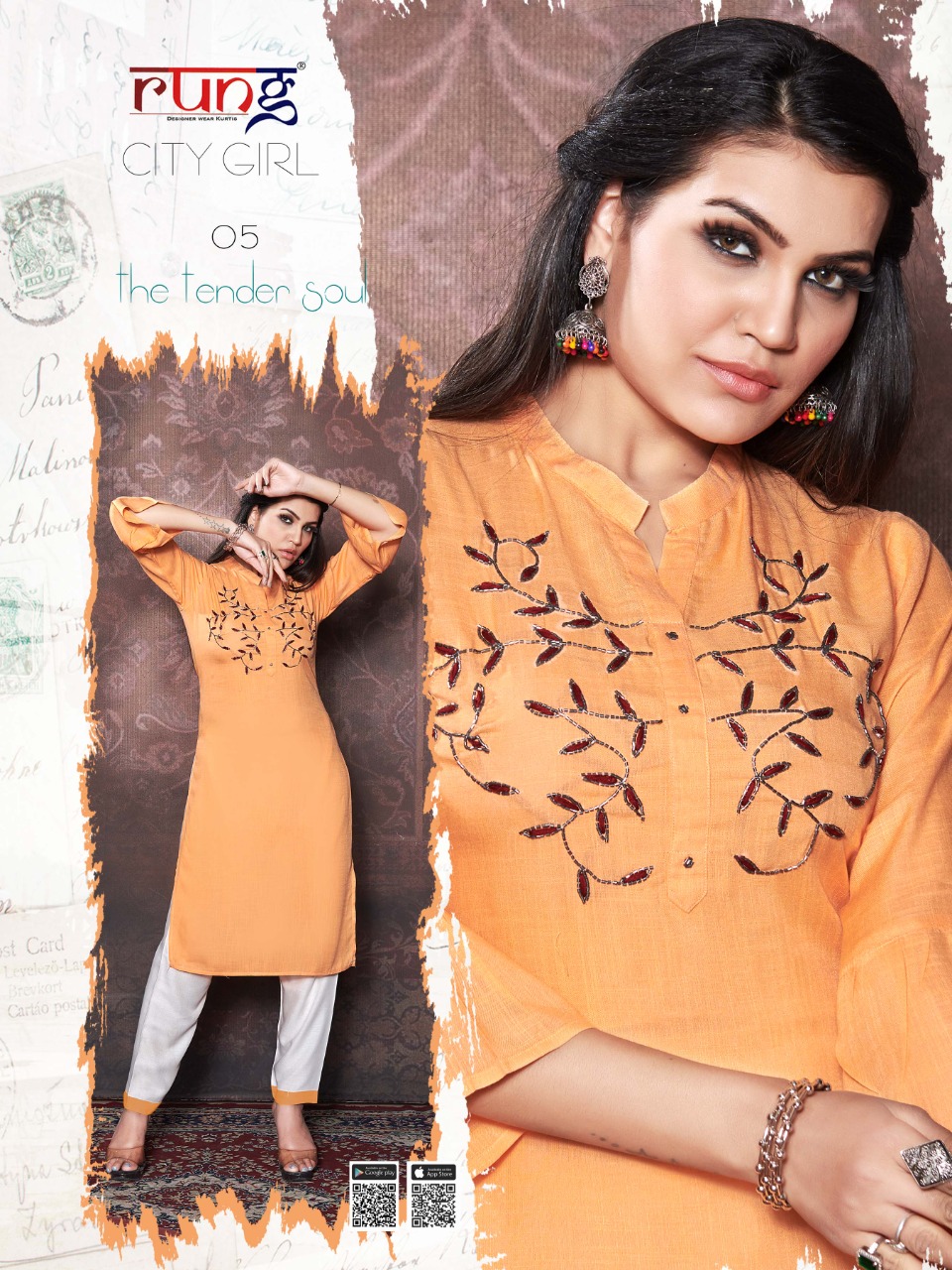 Rung Presents City Girl Casual Wear Kurti With Bottom Collection