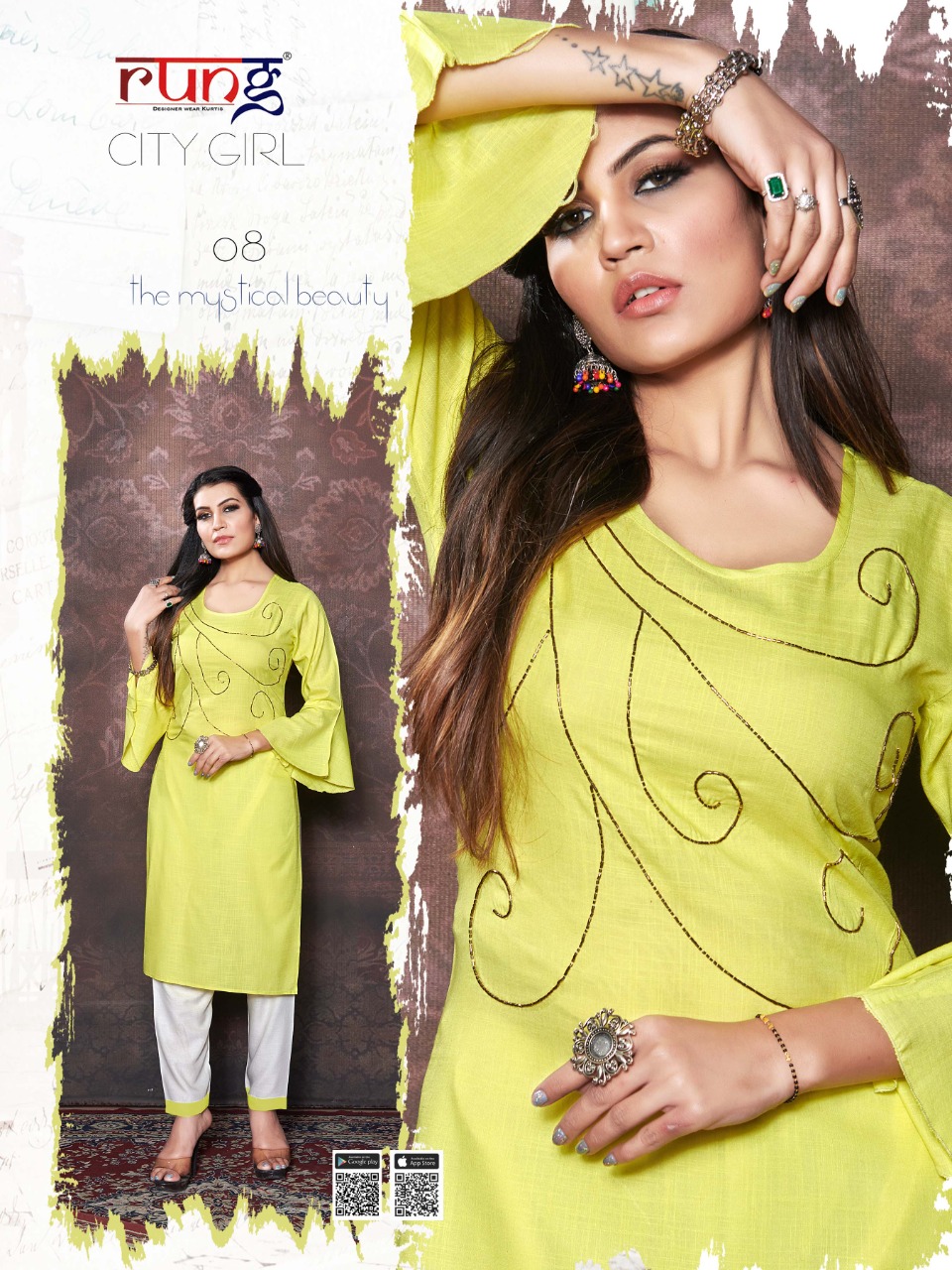 Rung Presents City Girl Casual Wear Kurti With Bottom Collection