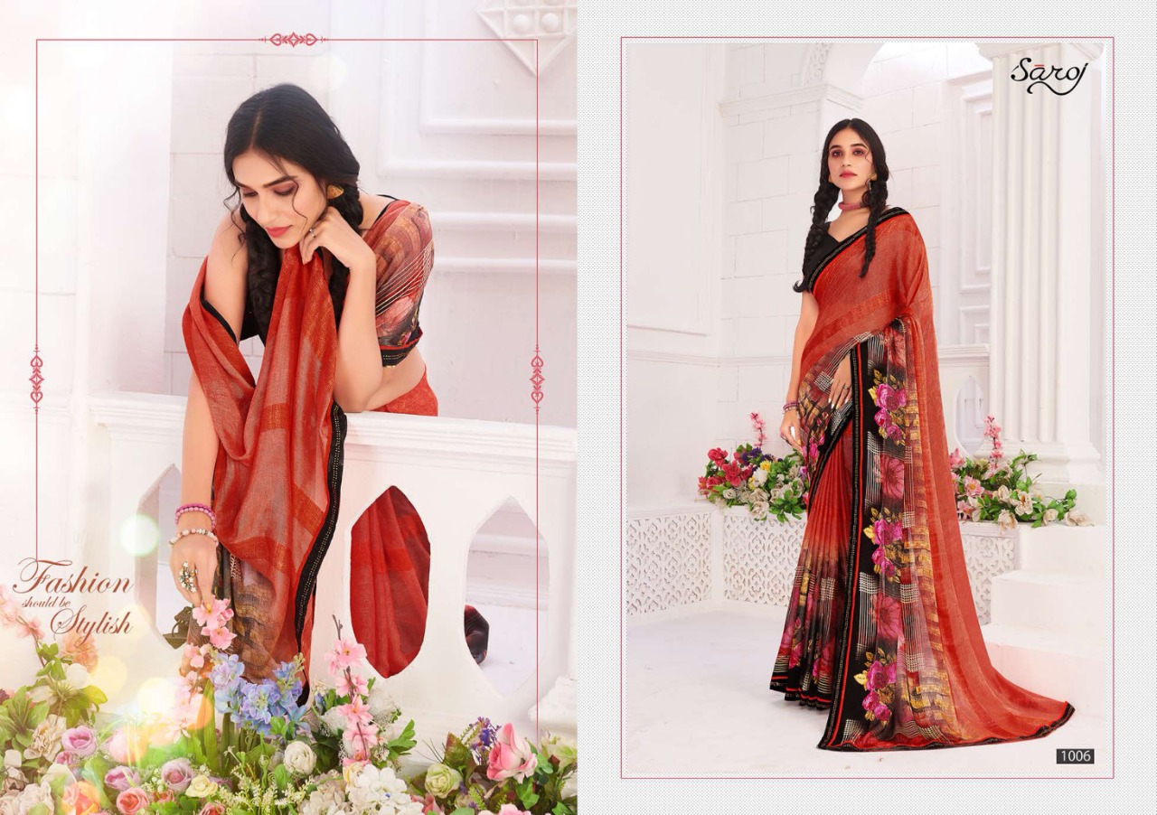 Saroj Presents  Hot & Cool Brasso Festive Wear Sarees Collection