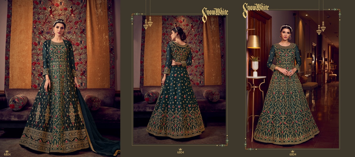 Swagat Snow White 6801 Series Embroidery Salwar Kamez Collection