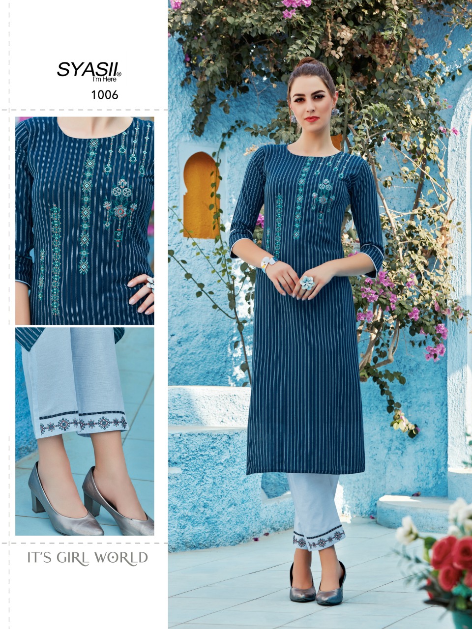 Syasii Presents  Fashion Glamour Fancy Kurti With Bottom Collection