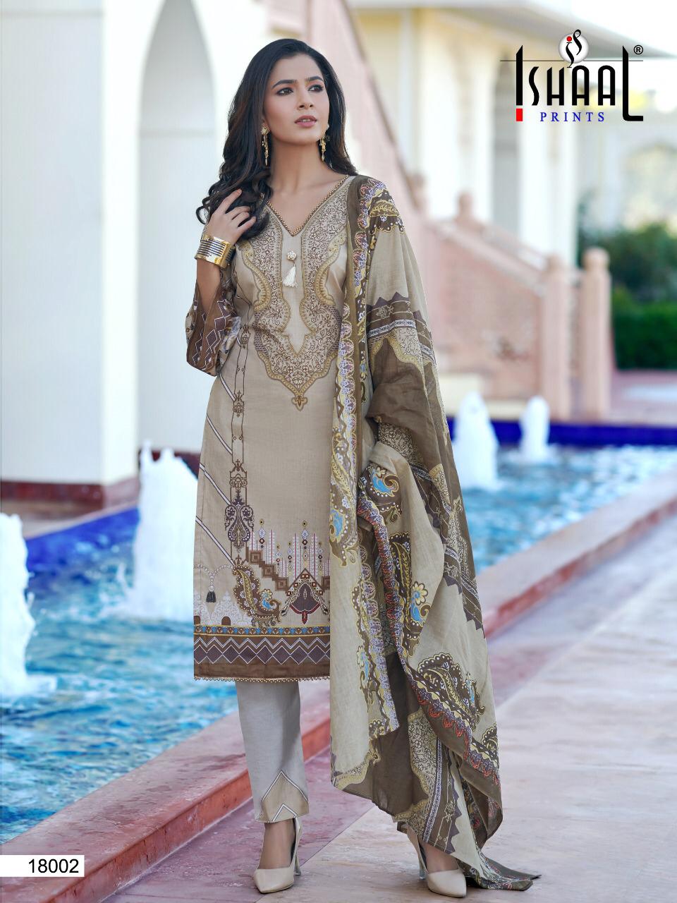 Ishaal Gulmohar Vol 18 Lawn Karachi Pure Dress Material Wholesale Cov19