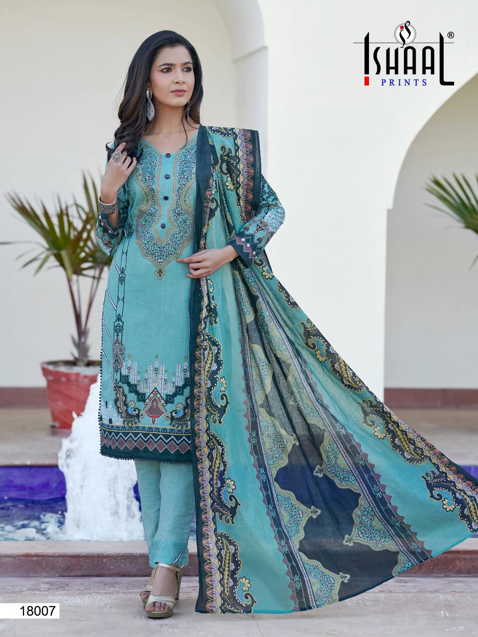 Ishaal Gulmohar Vol 18 Lawn Karachi Pure Dress Material Wholesale Cov19