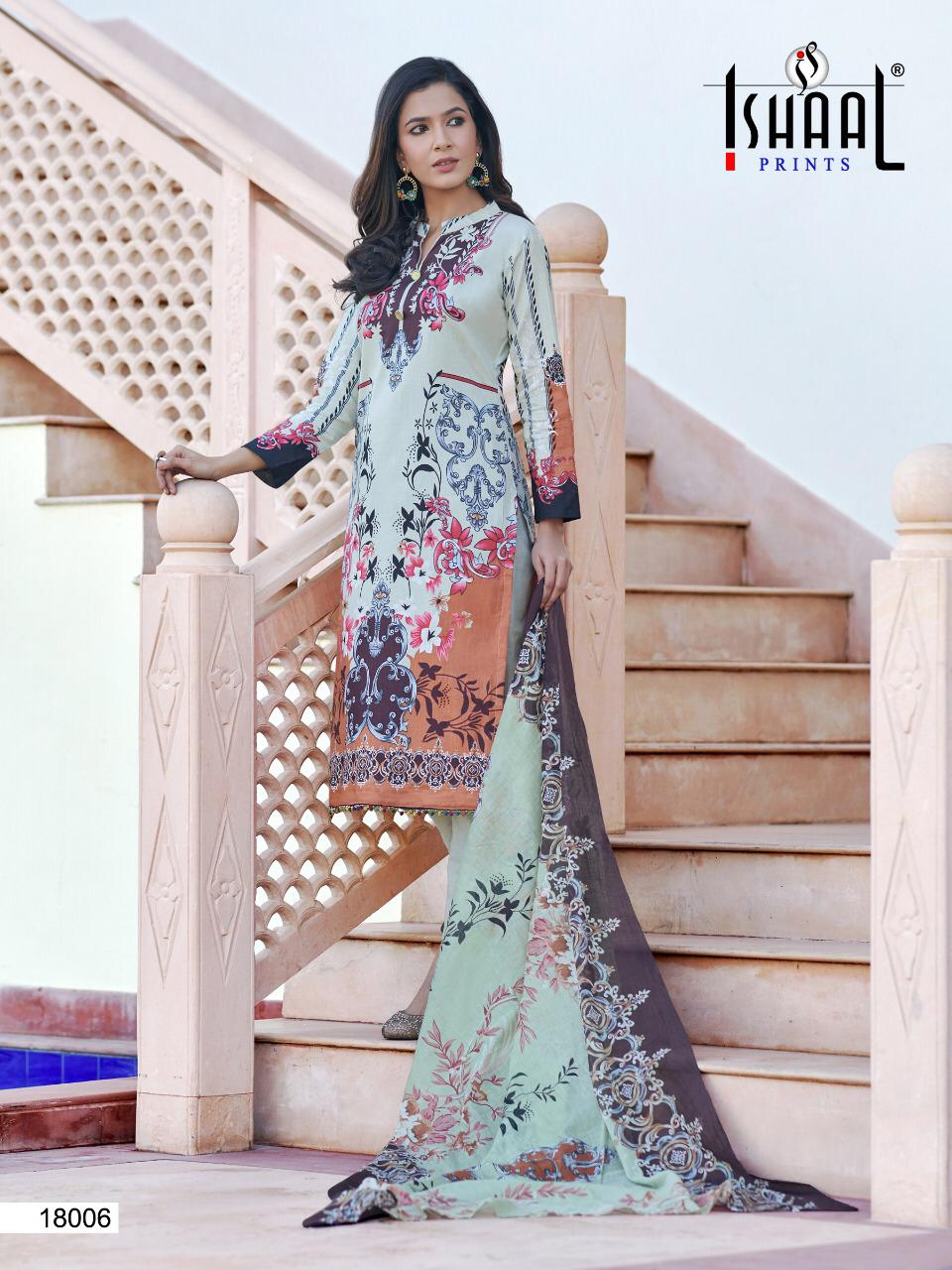 Ishaal Gulmohar Vol 18 Lawn Karachi Pure Dress Material Wholesale Cov19