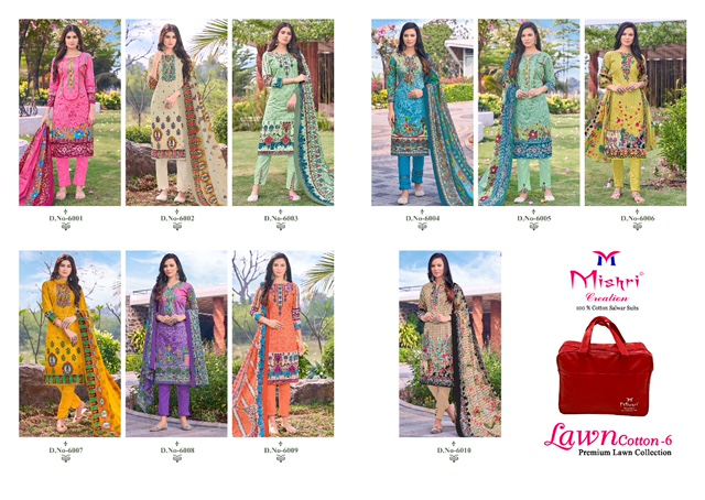 Mishri Lawn Cotton Vol 6  Buy Printed Dress Materials At Wholesale Price In India.