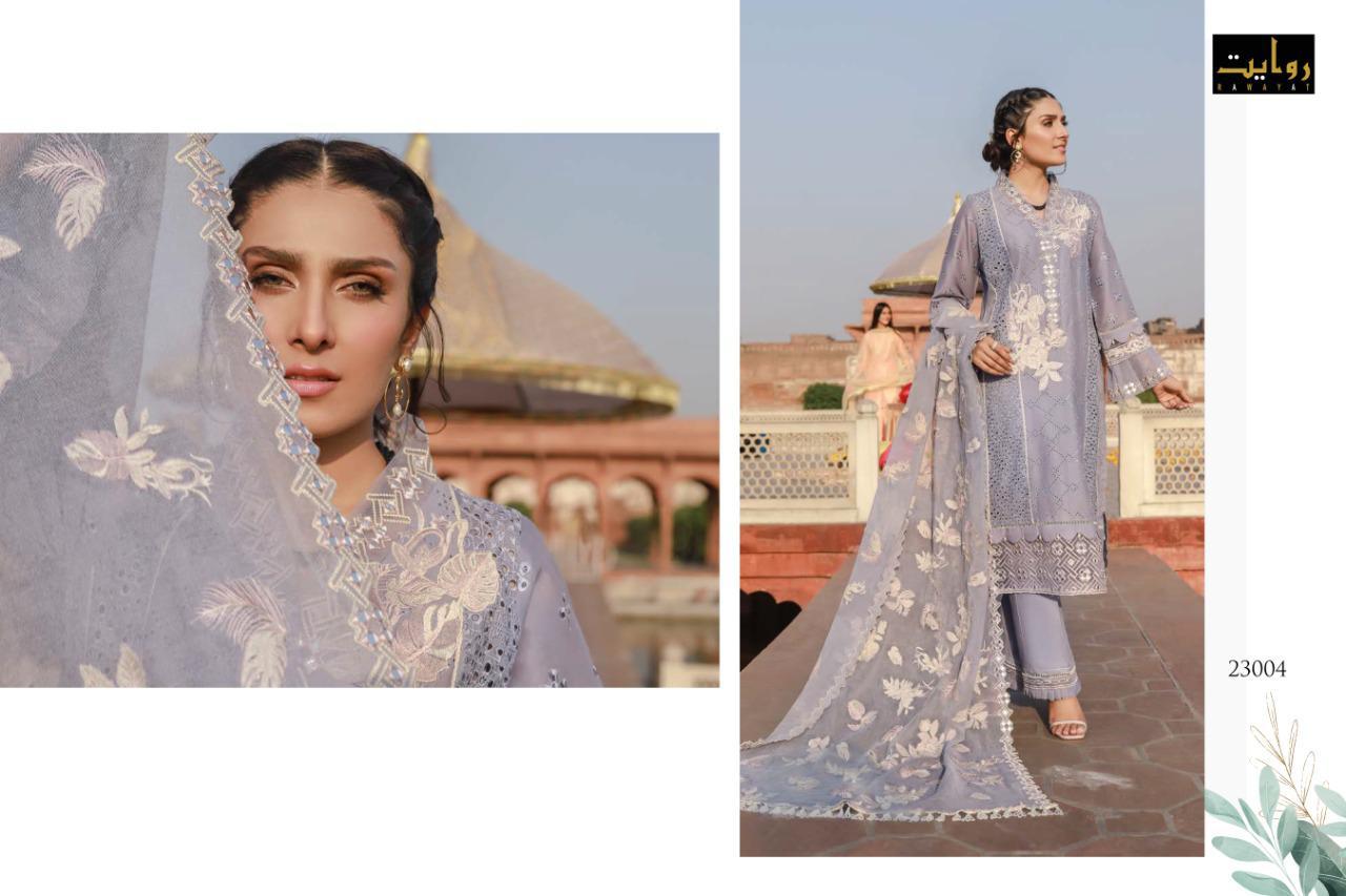 Rawayat Tabaar Vol 3 Multicolor Designer Pakistani Lawn Suit 2021