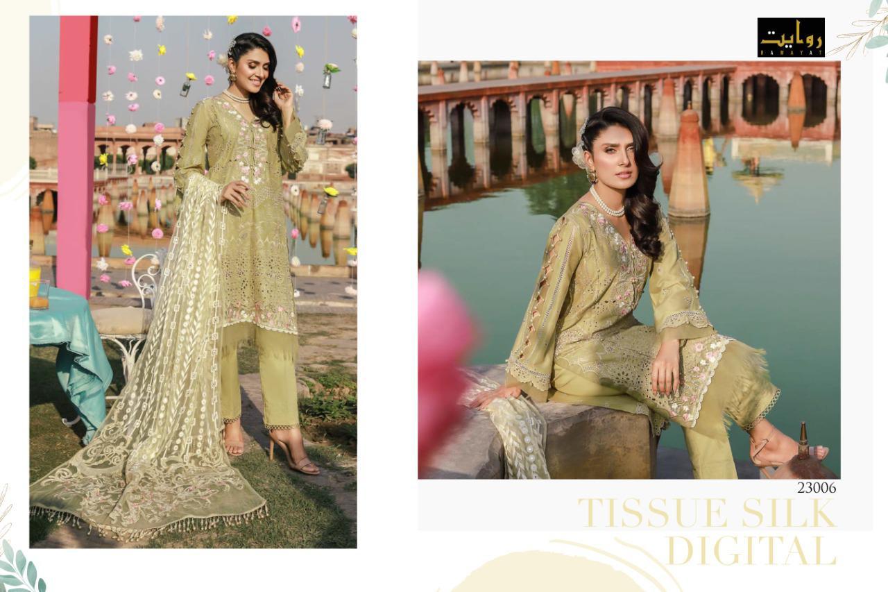 Rawayat Tabaar Vol 3 Multicolor Designer Pakistani Lawn Suit 2021