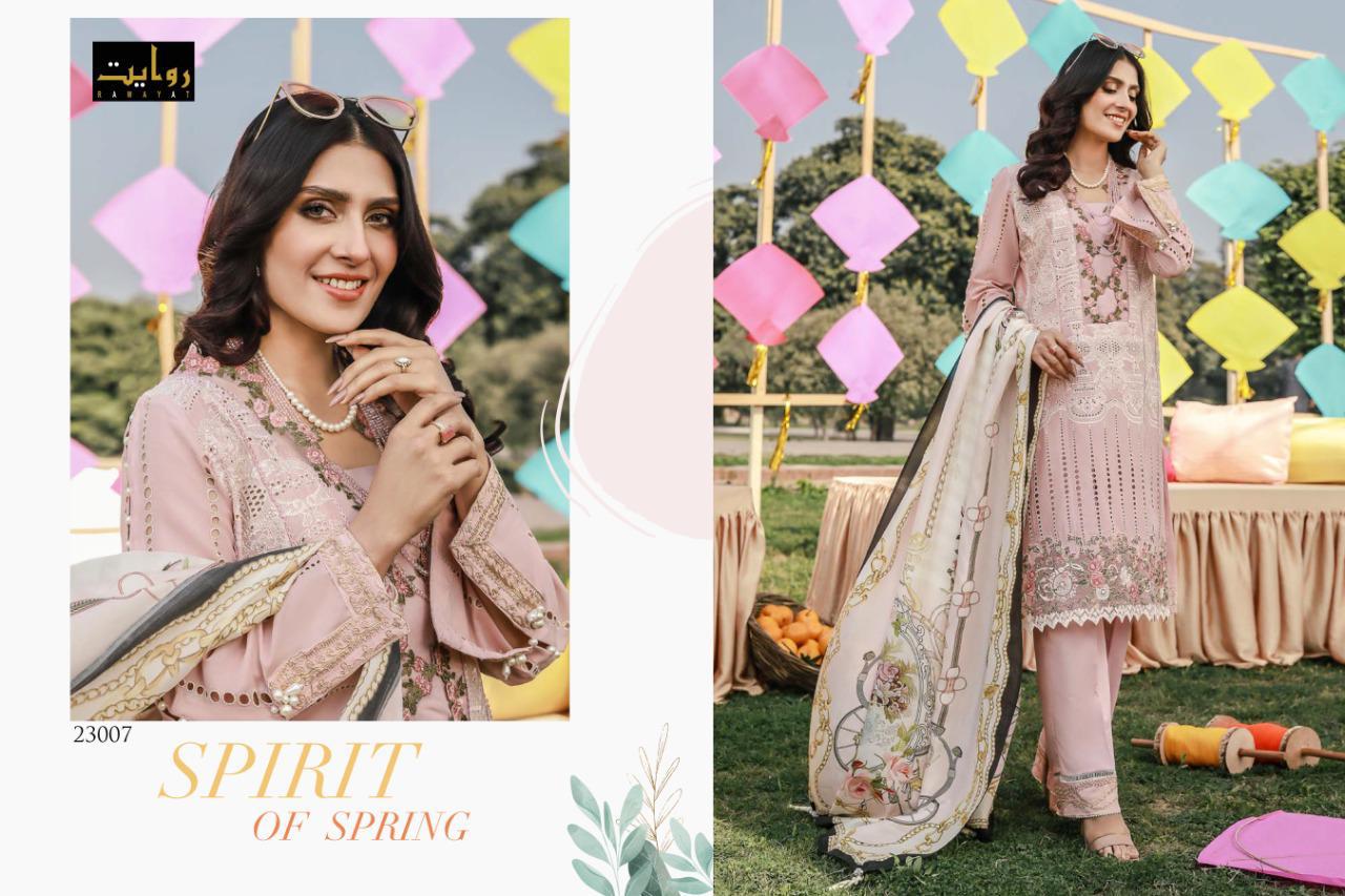 Rawayat Tabaar Vol 3 Multicolor Designer Pakistani Lawn Suit 2021